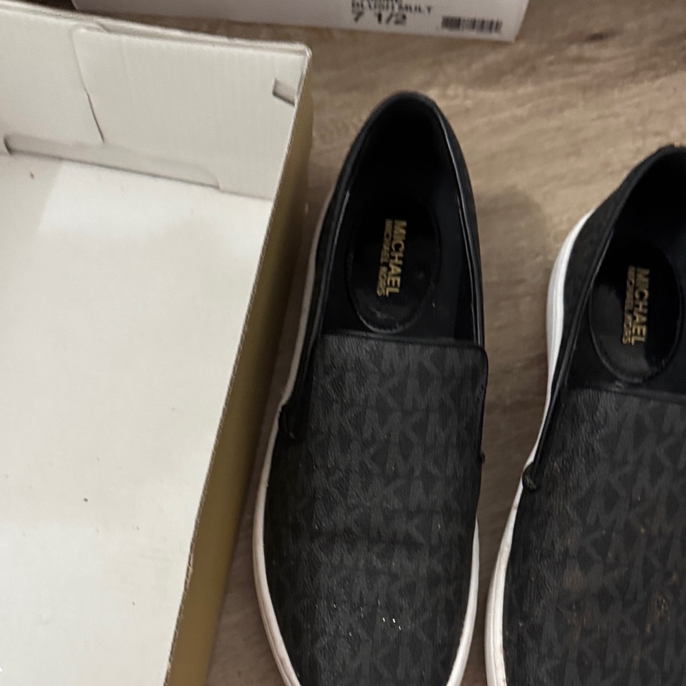 Michael Kors Black Monogram Slip-On Loafers